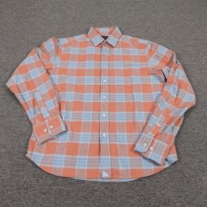 UNTUCKit Shirt Mens Small Orange Plaid Flannel Button Up‎ Long Sleeve Casual